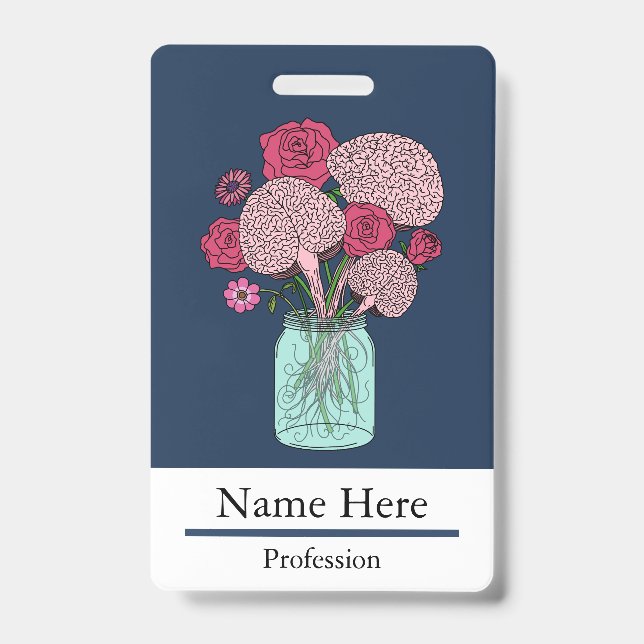 Brain Flower Bouquet Badge (Front)