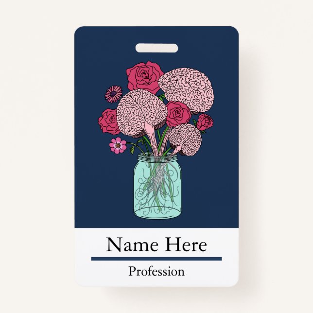 Brain Flower Bouquet Badge (Front)