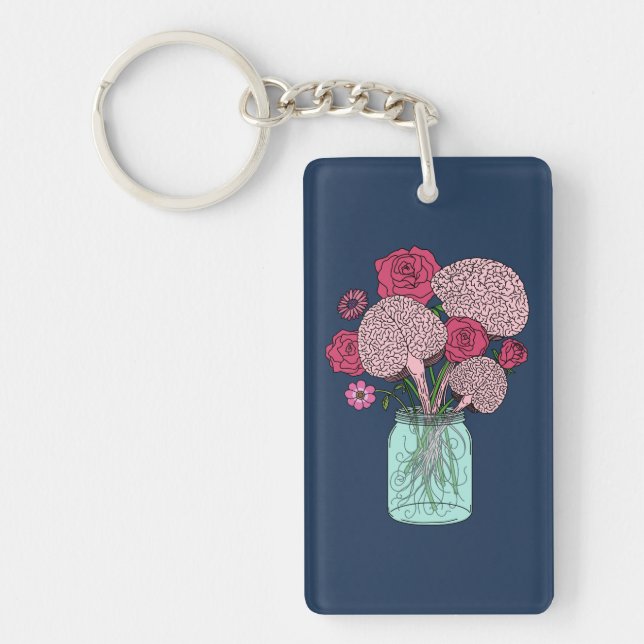 Brain Flower Bouquet Keychain (Front)