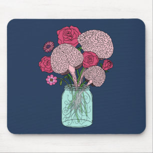 Brain Flower Bouquet Mouse Pad