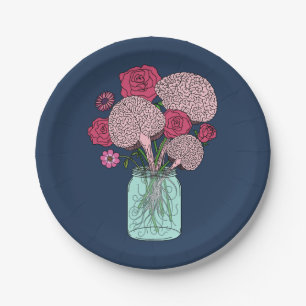 Brain Flower Bouquet Paper Plates
