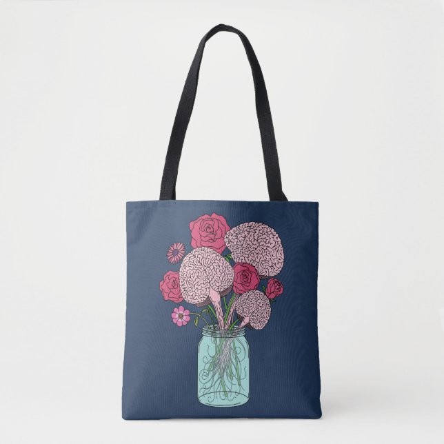 Brain Flower Bouquet Tote Bag (Front)