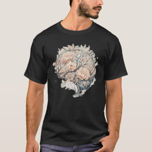 Brain Flower Neuro Science Floral Neurologist Ment T-Shirt