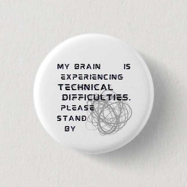Brain Fog Button Fibromyalgia Pin Badge (Front)