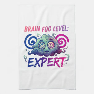 Brain Fog Level: Expert – Perimenopause Humor Kitchen Towel