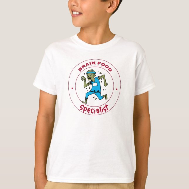 Brain Food Specialist zombie brain T-Shirt (Front)