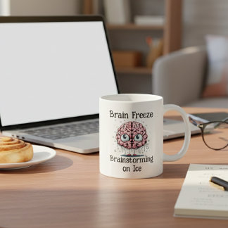 Brain Freeze Brainstorming on Ice: Funny Brain Pun Coffee Mug