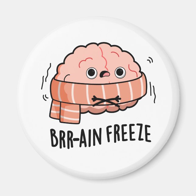 Brain Freeze Funny Biology Anatomy Pun  Magnet (Front)