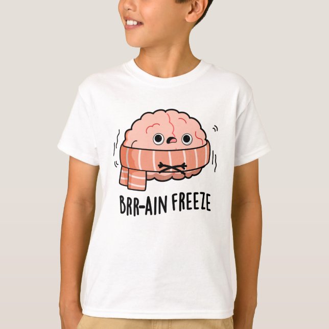 Brain Freeze Funny Biology Anatomy Pun  T-Shirt (Front)