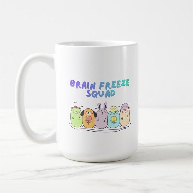 Brain Freeze Squad Cute Kawaii Ice Cream Coffee Mug (Left)