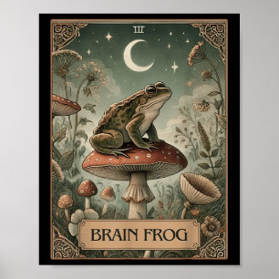 Brain Frog Tarot Card Fibromyalgia Symptom Awarene Poster