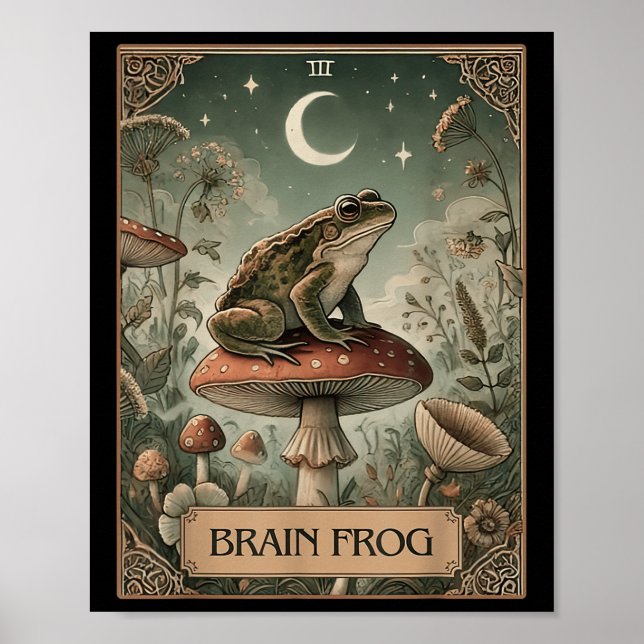 Brain Frog Tarot Card Fibromyalgia Symptom Awarene Poster (Front)