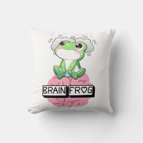 Brain Frog Throw Pillow