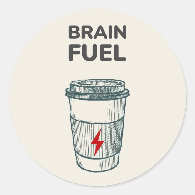 Brain Fuel Sticker | Coffee Cup Sticker for Studen (Front)