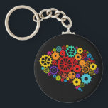 Brain Gears Keychain<br><div class="desc">Brain Gears Design, showing mechanics is available for a variety of products. Text adding is optional.</div>