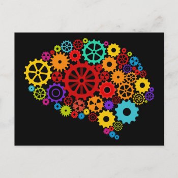 Brain Gears Postcard by stopnbuy at Zazzle