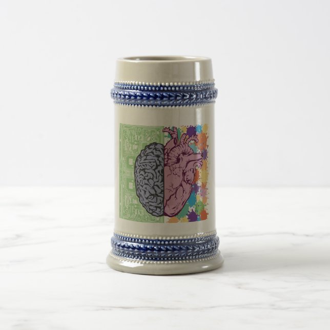 Brain heart balance emotion beer stein (Center)