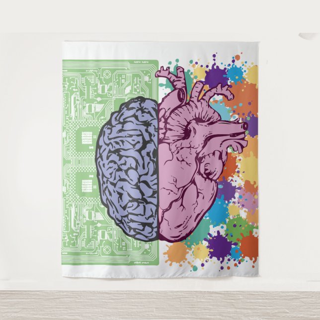 Brain heart balance emotion tapestry (Front)