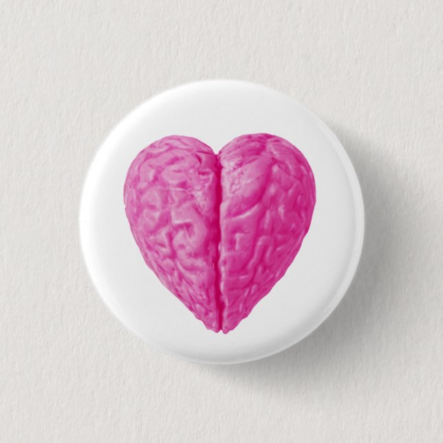 Brain Heart Pinback Button (Front)