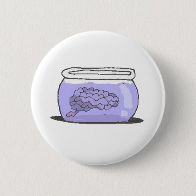 brain in fishbowl pinback button (Front)