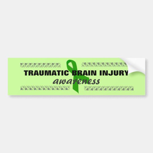 Brain Injury Green Ribbon Bumper Sticker