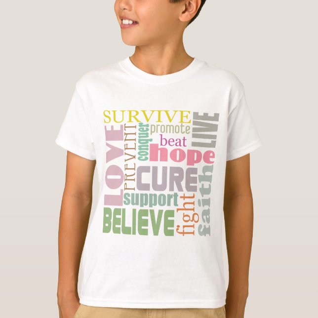 Brain Injury Inspirational Words Kids Shirt (Front)
