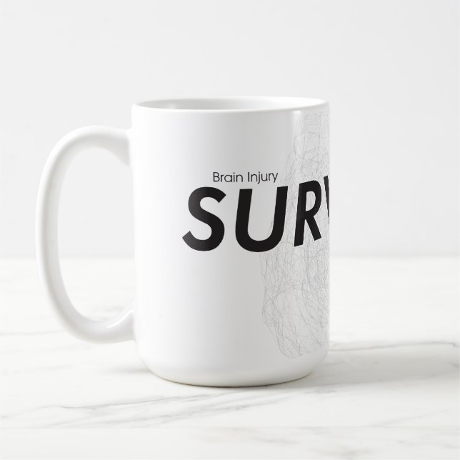 Brain Injury Survivor Mug w/ Line Drawing Brain (Left)