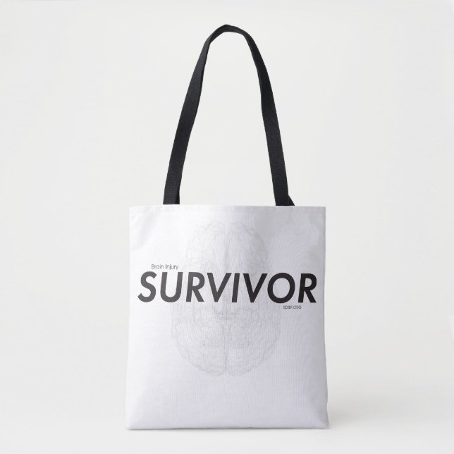 Brain Injury Survivor Tote w/ Line Drawing Brain Bag (Front)