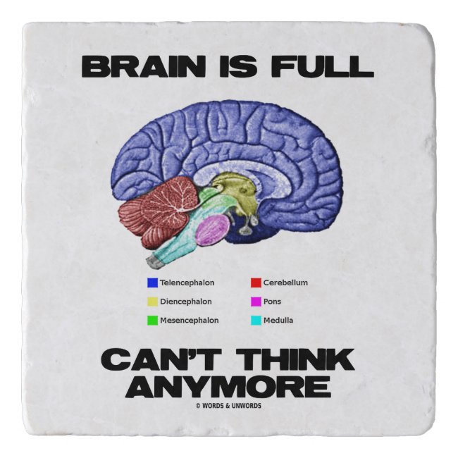 Brain Is Full Can't Think Anymore Anatomical Humor Trivet