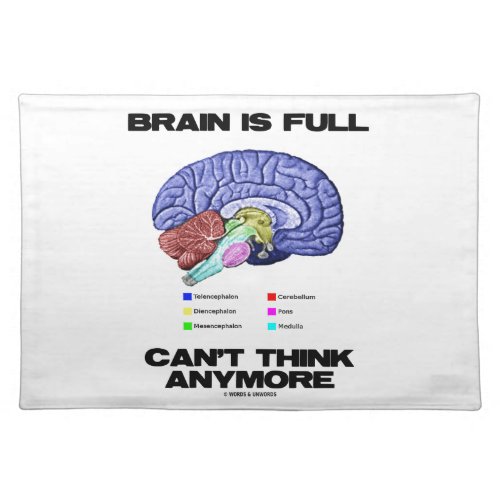 Brain Is Full Cant Think Anymore Brain Anatomy Placemat