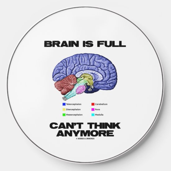Brain Is Full Can't Think Anymore Brain Anatomy Wireless Charger