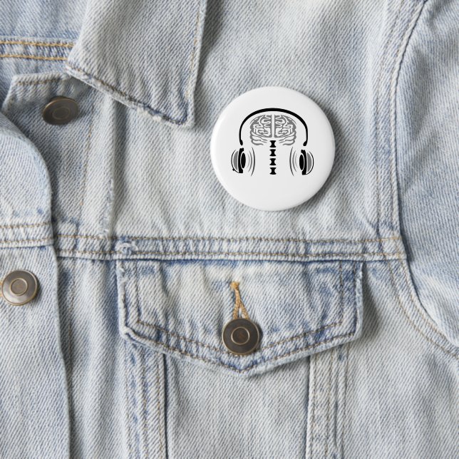 Brain Jam (Grey Matter) Pinback Button (In Situ)