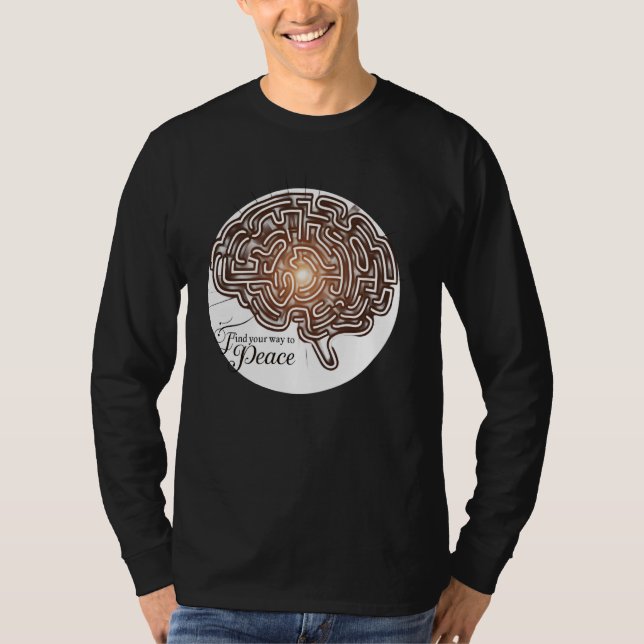 Brain Labyrinth with Light - Your Way to Peace T-Shirt (Front)