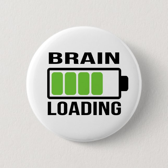 Brain Loading Bar Funny Button (Front)