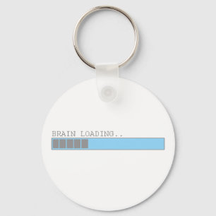 Brain loading funny mens boys or girls fun humor keychain