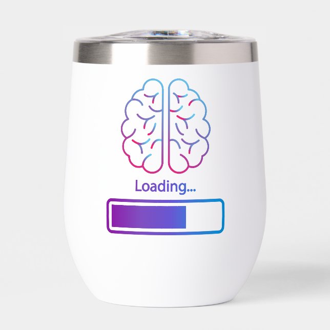 brain loading thermal wine tumbler (Front)
