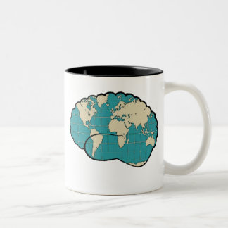 Brain Map of the World Two-Tone Coffee Mug