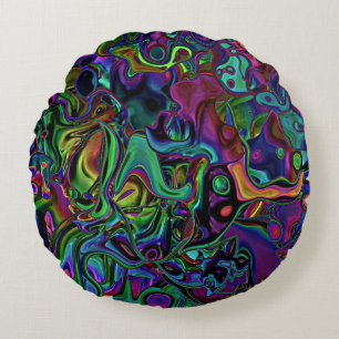 Brain Melt  Round Pillow