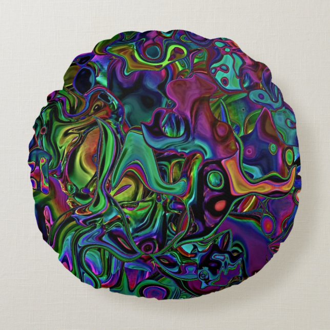Brain Melt  Round Pillow (Front)