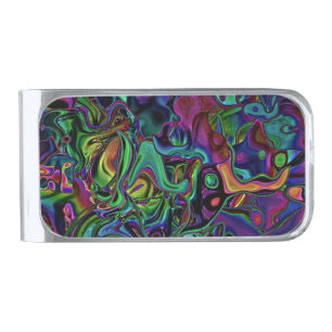 Brain Melt  Silver Finish Money Clip