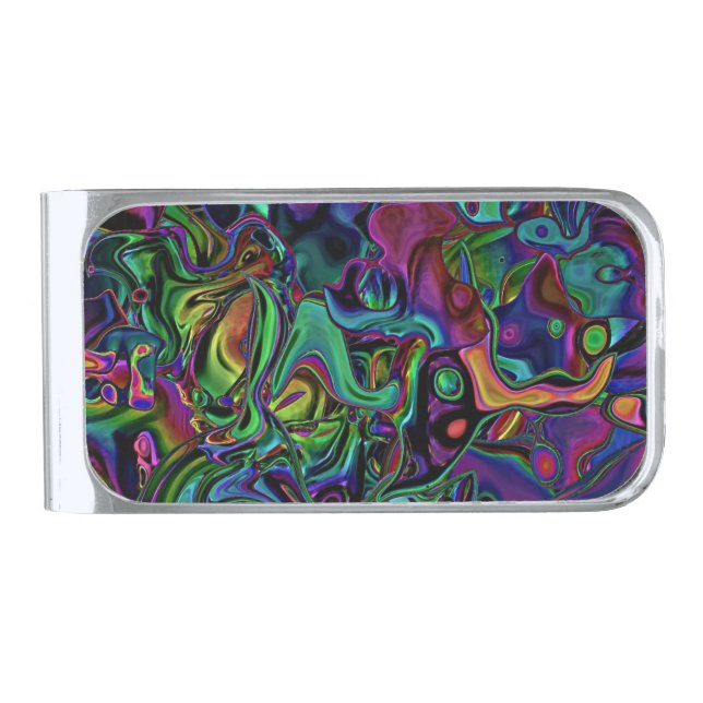Brain Melt  Silver Finish Money Clip (Front)