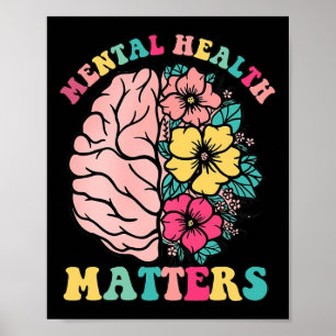 Brain Mental Health Problem Therapist Wildflower  Poster
