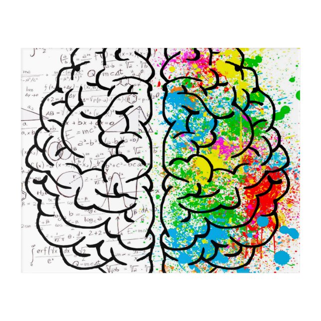 Brain mind psychology idea drawing acrylic print (Front)