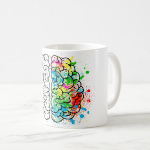 Brain mind psychology idea drawing coffee mug