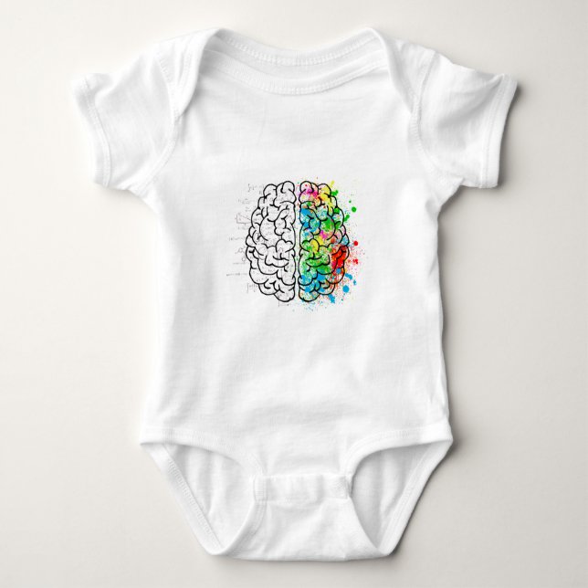 brain mind psychology idea hearts baby bodysuit (Front)