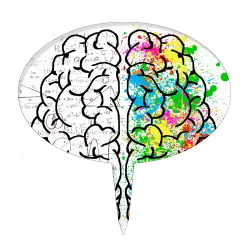 brain mind psychology idea hearts cake topper