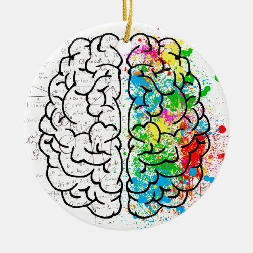 brain mind psychology idea hearts ceramic ornament