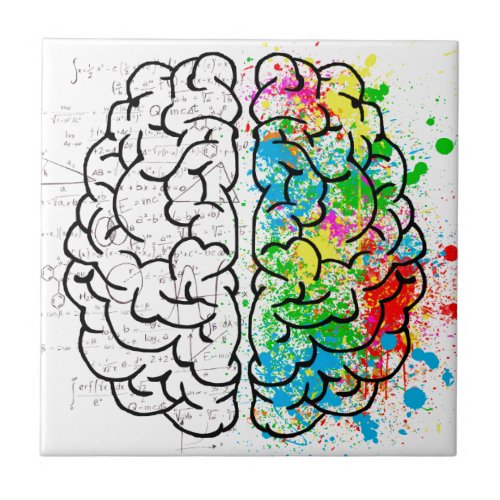 brain mind psychology idea hearts ceramic tile
