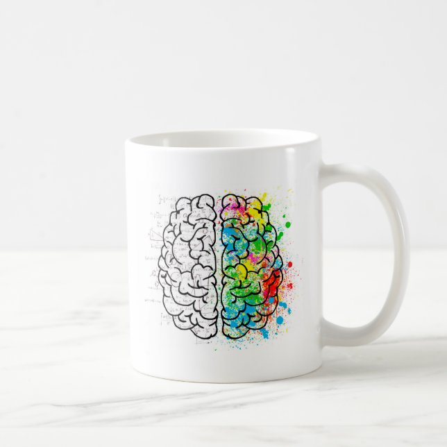 brain mind psychology idea hearts coffee mug (Right)