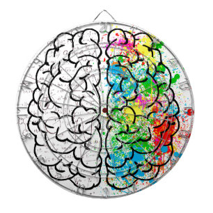 brain mind psychology idea hearts dartboard with darts
